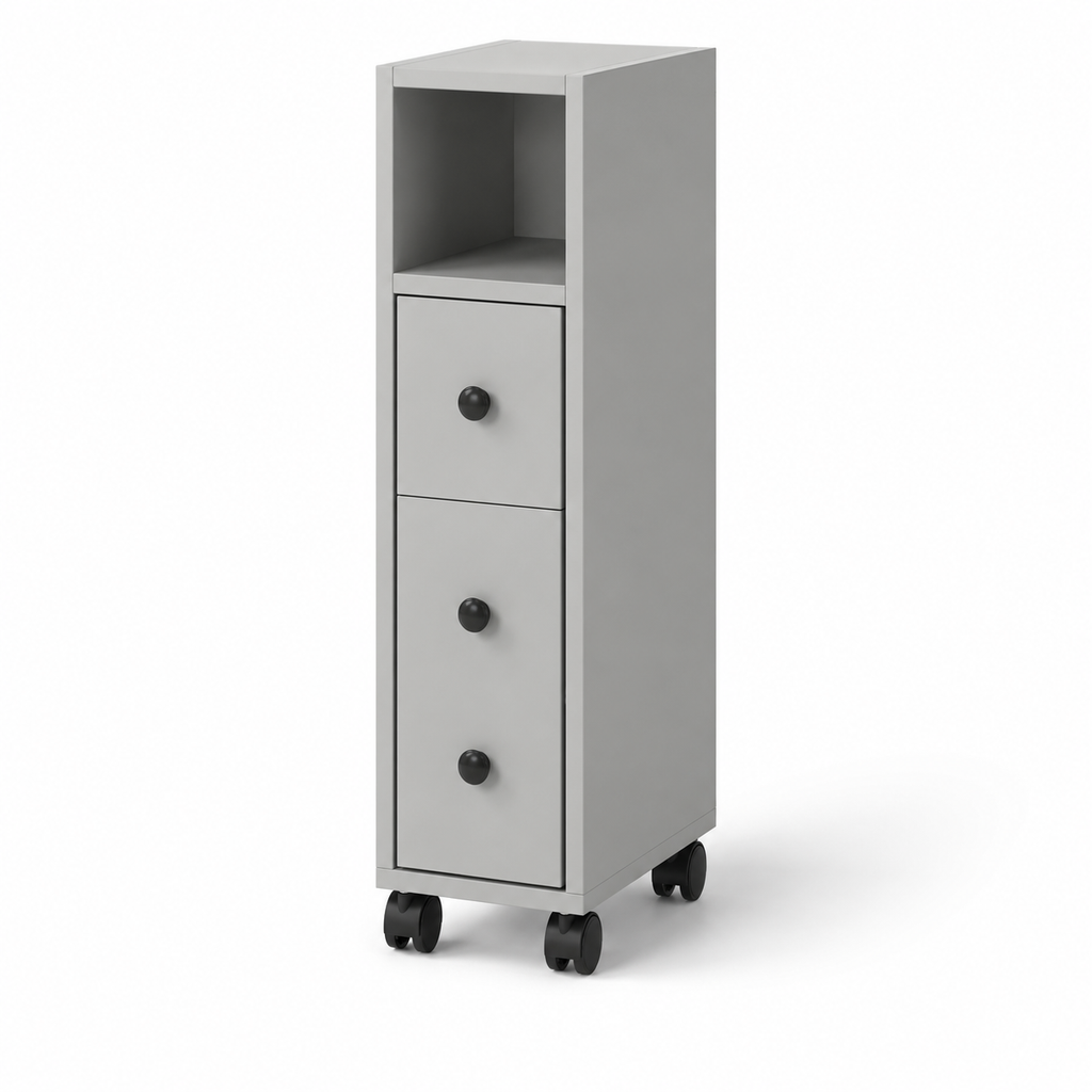 Kleankin Slimline Bathroom Storage Cabinet - Grey