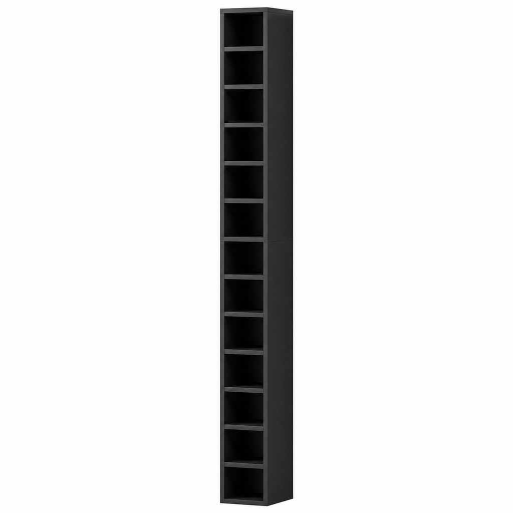 204 CD Tall Narrow Media Storage Tower - Black