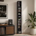 204 CD Tall Narrow Media Storage Tower - Black