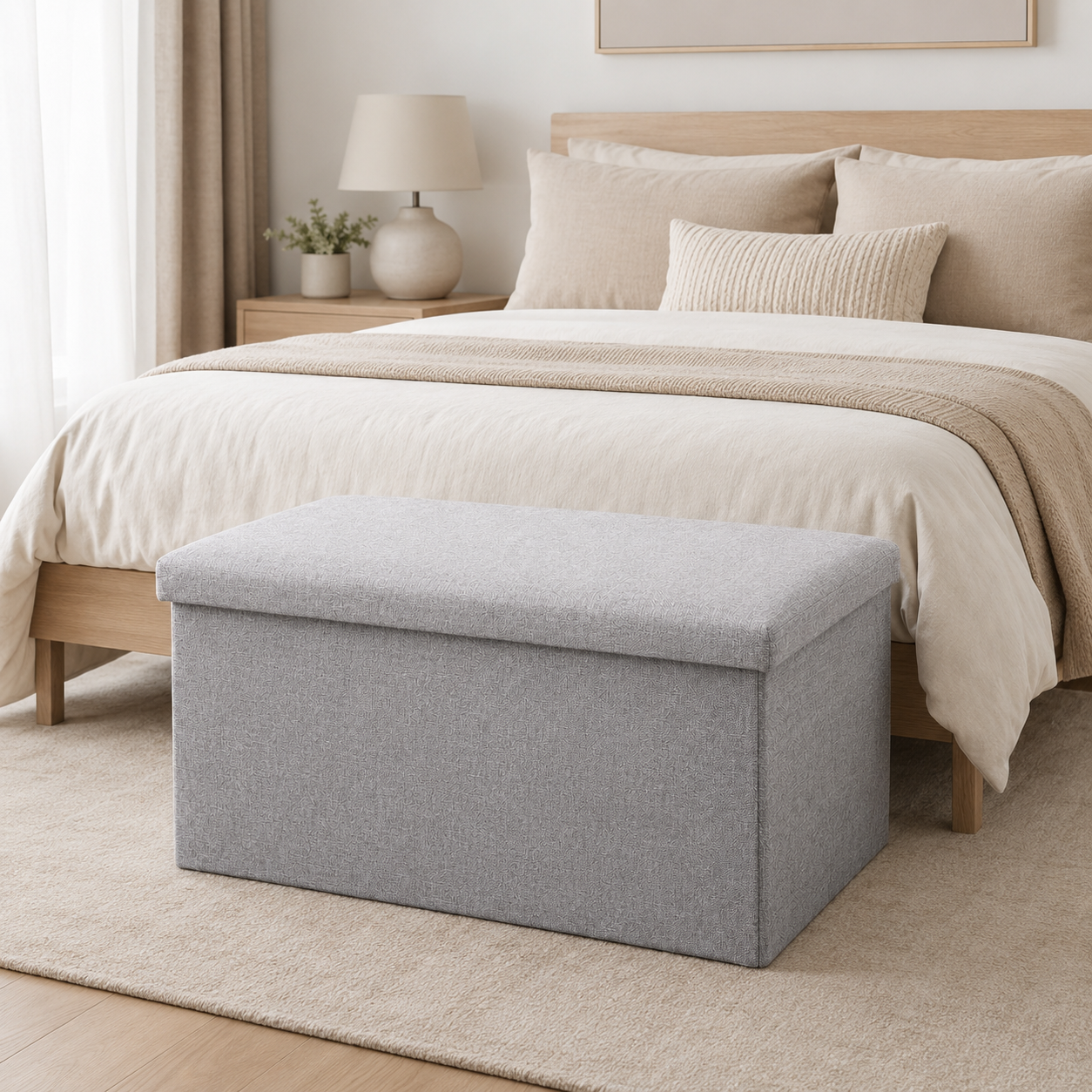 Storage Box Foldable Ottoman Seat Toy Storage Box Foot Stool Bench Home Stool UK--40 Cm X 25 Cm X 25 Cm