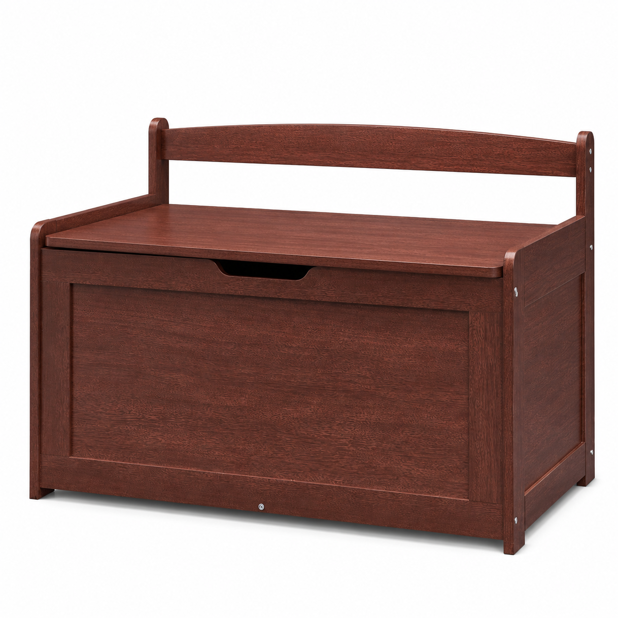Wooden Toy Chest For Kids, Toddler Toy Storage Box With Flip-Top Lid And Safety Hinge, 32.68 X 17.91 X 24.02" Large Kids Storage Bench For Playroom, Bedroom, Living Room Or Entryway, Cherry