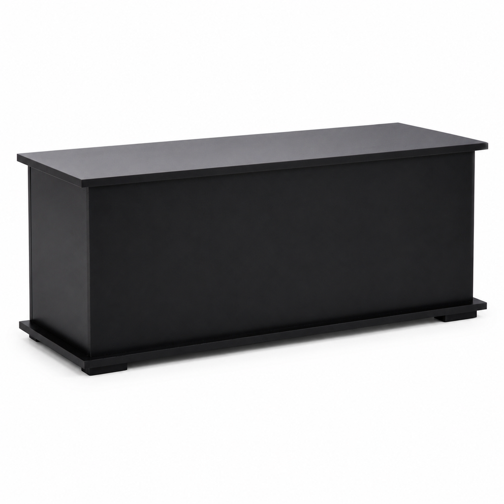 113L Storage Chest, Storage Box With Flip-Top Lid And 2 Safety Hinges, Storage Trunk For Living Room, Entryway, 100 X 40 X 40 Cm, Black