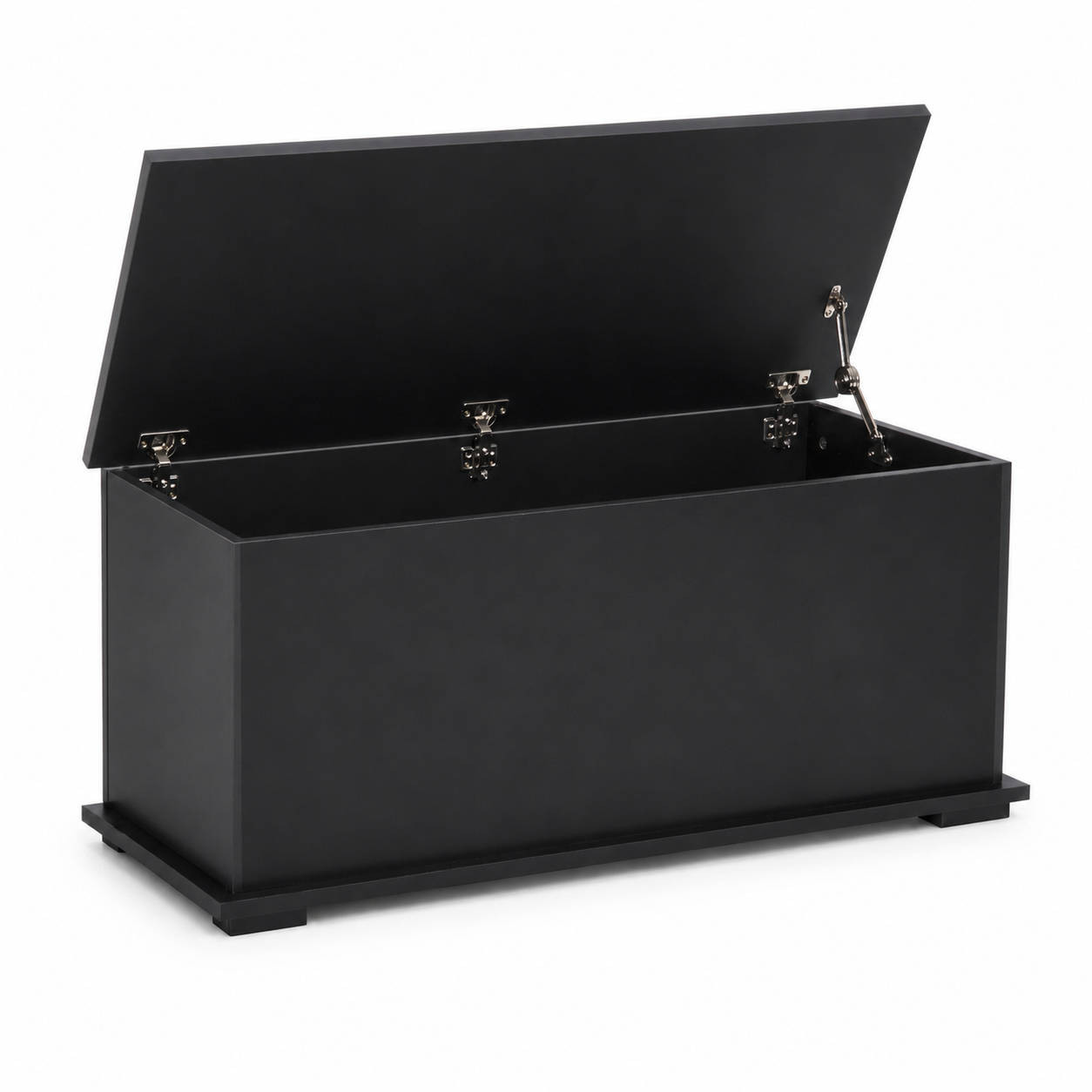 113L Storage Chest, Storage Box With Flip-Top Lid And 2 Safety Hinges, Storage Trunk For Living Room, Entryway, 100 X 40 X 40 Cm, Black