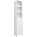 Tall Linen Tower Cabinet with Drawer – White — product photo