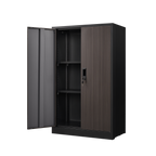 Folding Metal Storage Cabinet with Lock – Black — detail