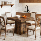 Square Farmhouse Dining Table, 31" – Gray — room view angled