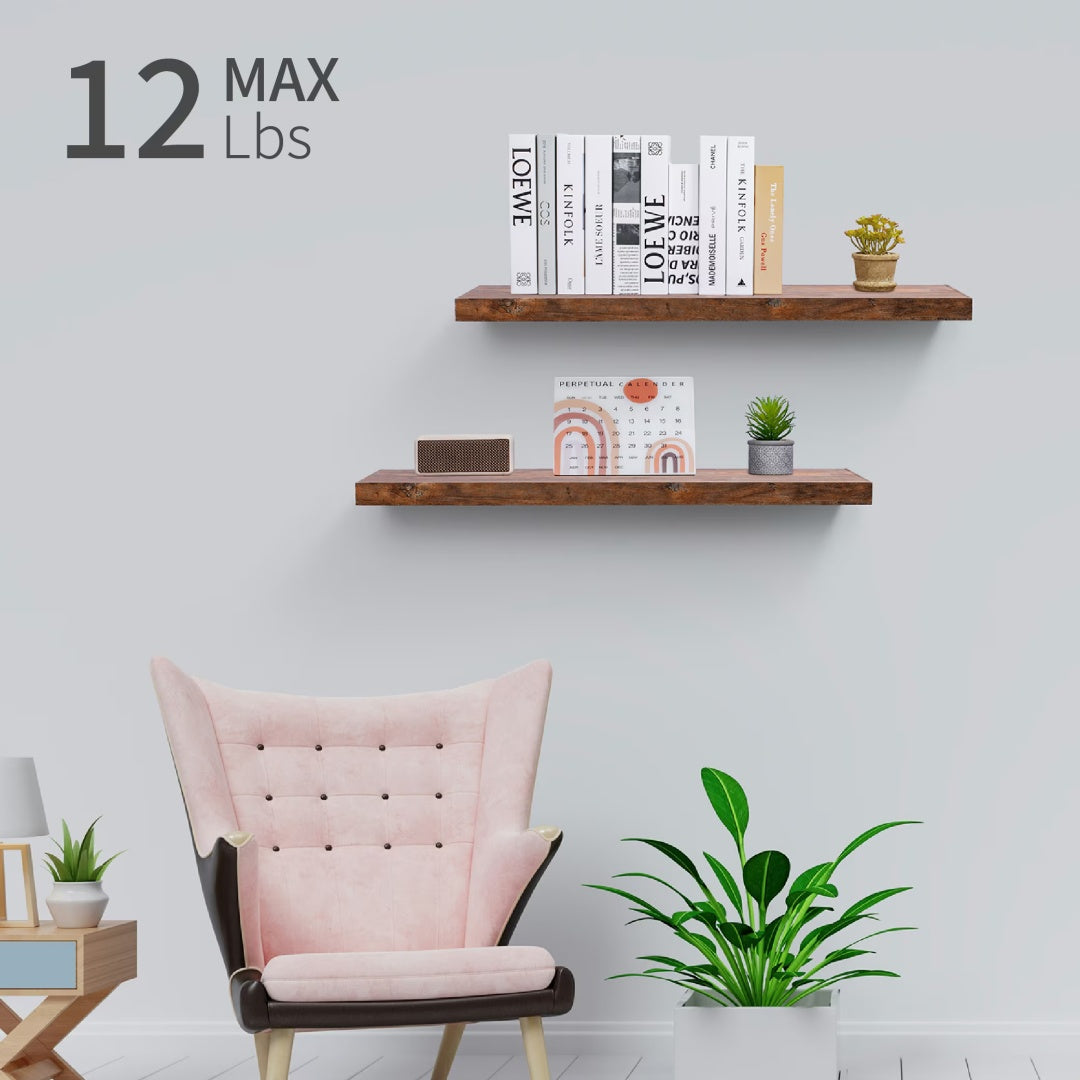 18" Floating Display Ledge Shelf – Black — features