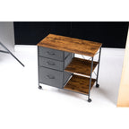 Rolling Printer Stand & File Cabinet with Drawers — product photo angled