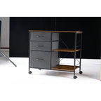 Rolling Printer Stand & File Cabinet with Drawers — product photo angled