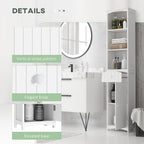 Tall Linen Tower Cabinet with Drawer – White — features