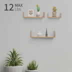 31" Long Floating Wall Shelf, Wood – Brown — features