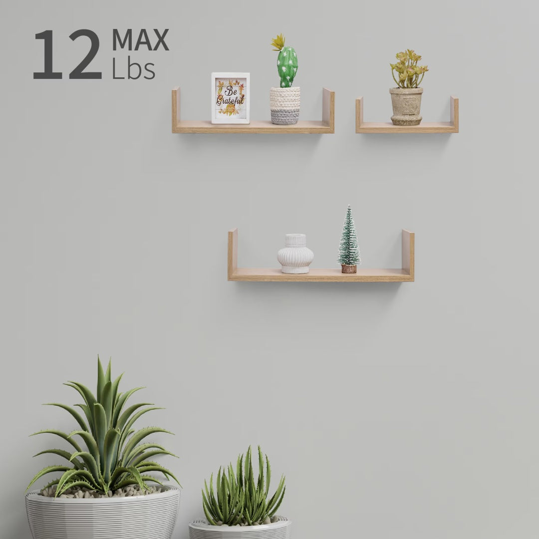 31" Long Floating Wall Shelf, Wood – Brown — features