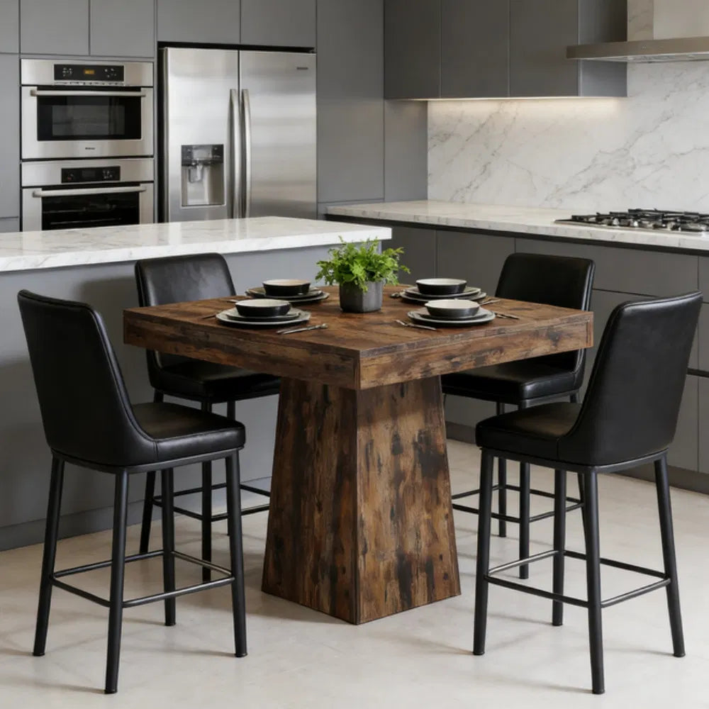 Square Farmhouse Dining Table, 31" – Gray — room view
