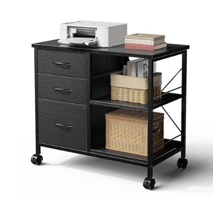Rolling Printer Stand & File Cabinet with Drawers — product photo