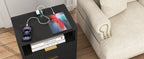Nightstand with Charging Station & Night Light – Black — product photo