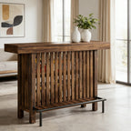 Bar Table with Storage Shelves, Counter-Height — room view angled