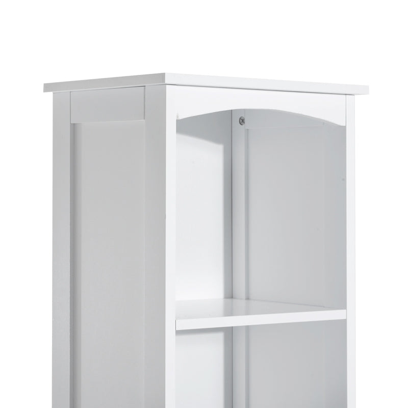 Tall Linen Tower Cabinet with Drawer – White — detail