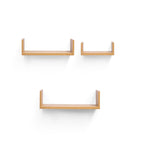14" Floating Wall Shelf, Wood – Golden — product photo