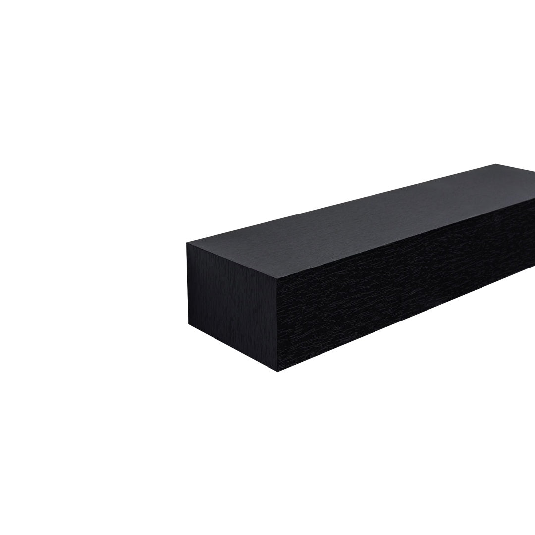 18" Floating Wall Shelf, Wood – Black — product photo