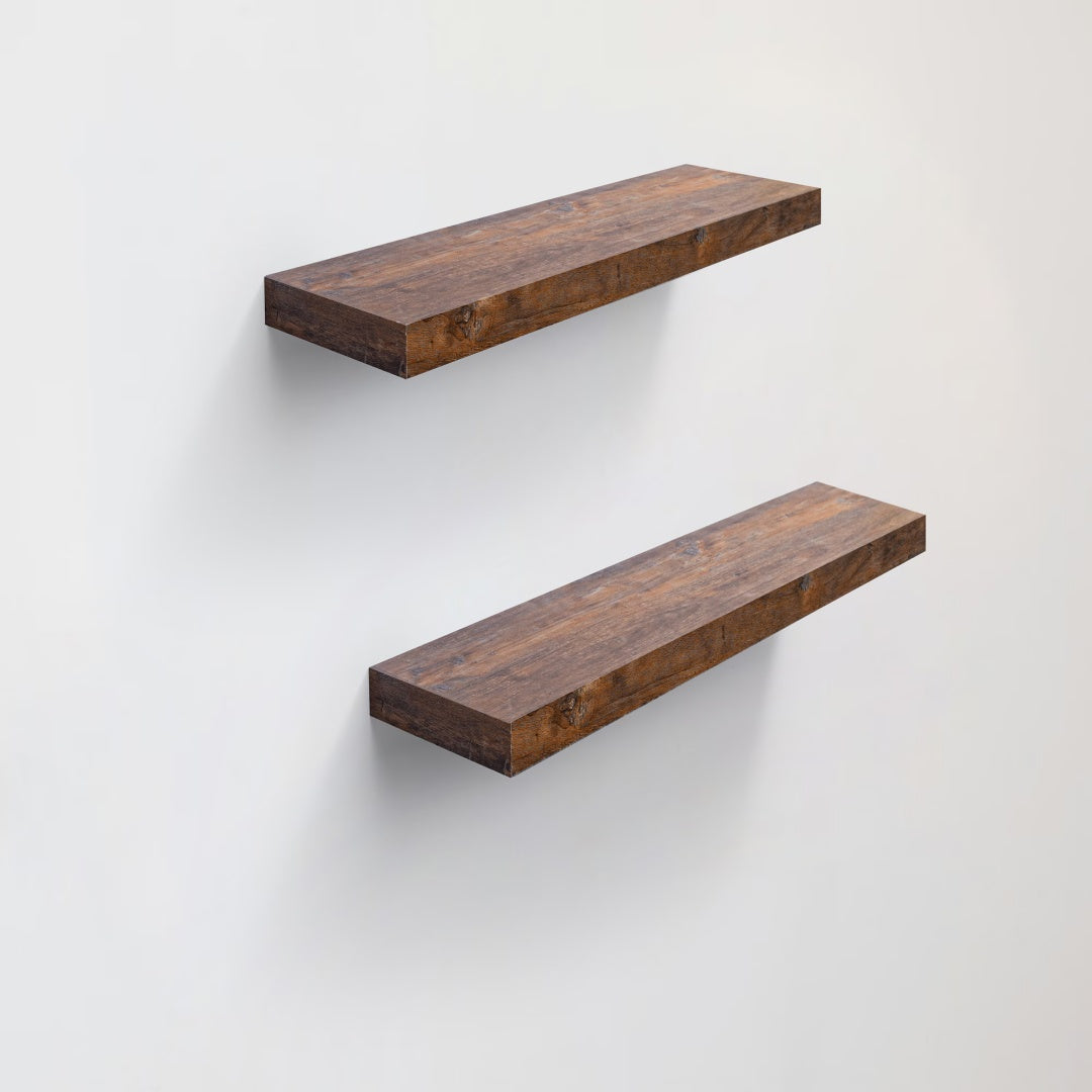 31" Long Floating Wall Shelf, Wood – Brown — product photo