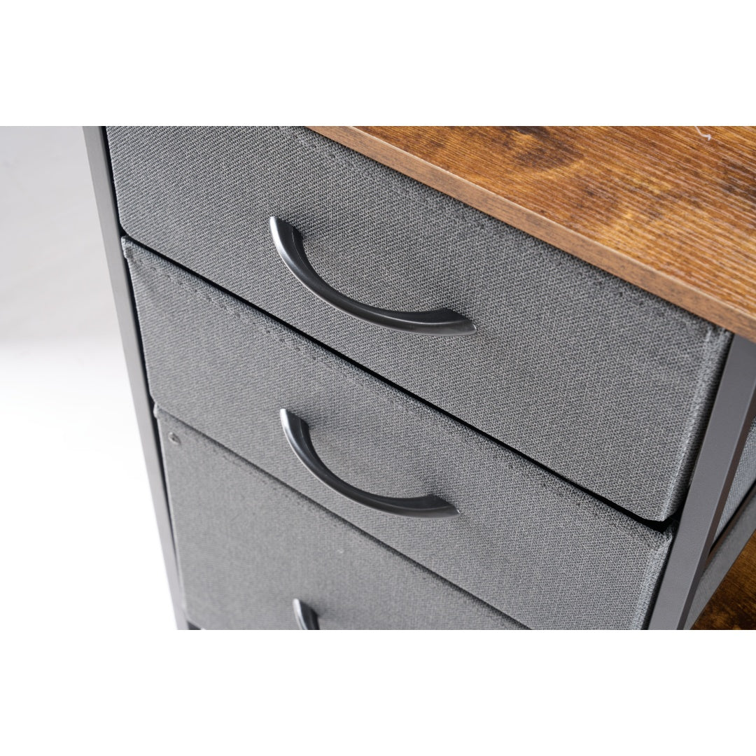 Rolling Printer Stand & File Cabinet with Drawers — detail