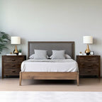 3-Drawer Nightstand with USB Charging & Outlets — room view wide