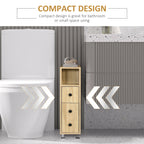 Compact Rolling Storage Cabinet with Drawer – Oak — features