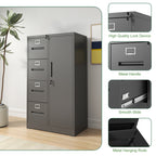 4-Drawer Vertical File Cabinet with Lock, Steel – Black — product photo