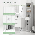 Tall Linen Tower Cabinet with Drawer – White — features