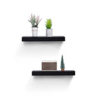 18" Floating Wall Shelf with LED Light – Black — room view