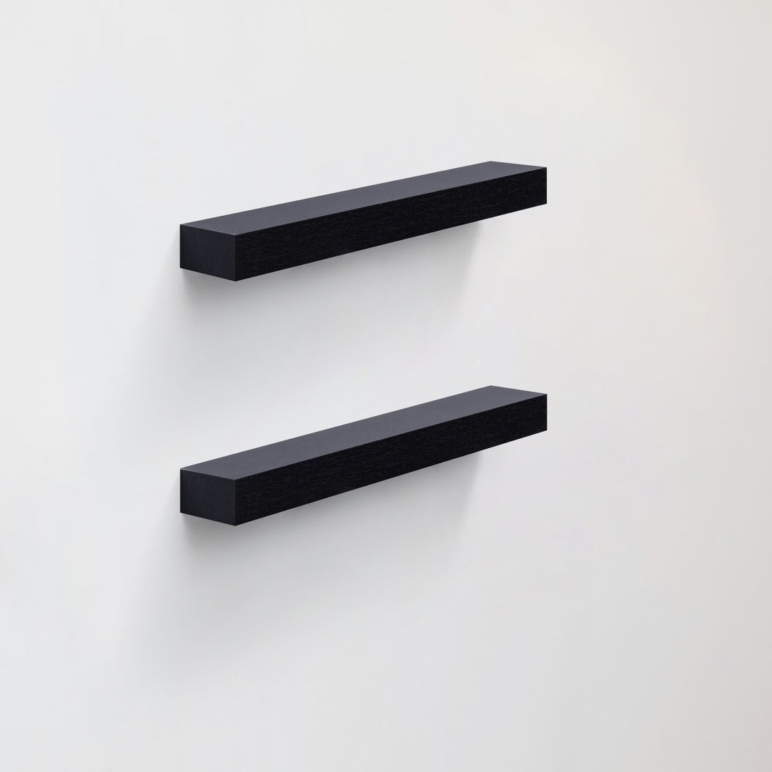 18" Floating Wall Shelf with LED Light – Black — product photo