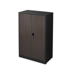 Folding Metal Storage Cabinet with Lock – Black — product photo
