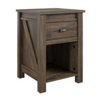Rustic Nightstand with Storage, Farmhouse – Brown — product photo angled