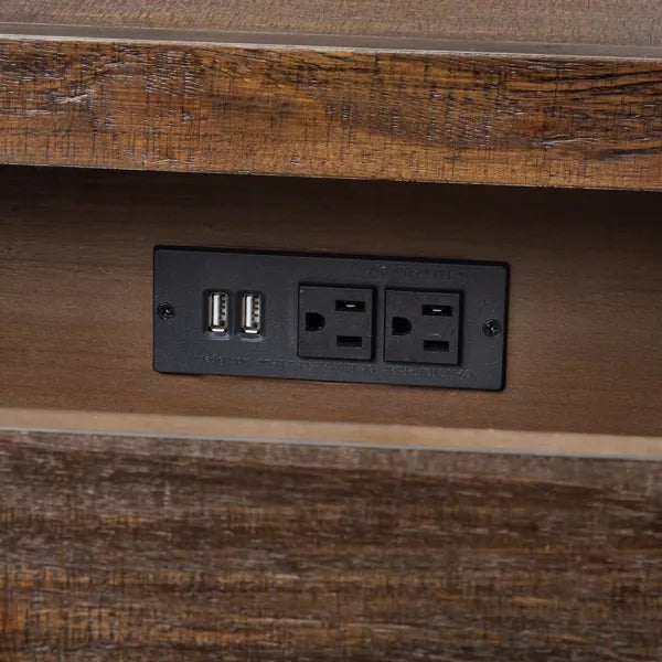 3-Drawer Nightstand with USB Charging & Outlets — detail