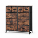 10-Drawer Fabric Dresser, LargeStorageTower for Bedroom, Closet, Living Room, Rustic Brown — studio hero