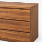 12 Drawers Double Dresser, Modern Wood Dresser Chest Of Drawers With Large Storage Space For Bedroom, Walnut — studio detail