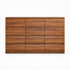 12 Drawers Double Dresser, Modern Wood Dresser Chest Of Drawers With Large Storage Space For Bedroom, Walnut — studio hero