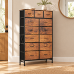 13-in Fabric Drawer Storage Tower, 56.7-inch Tall Organizer — entryway three-quarter left