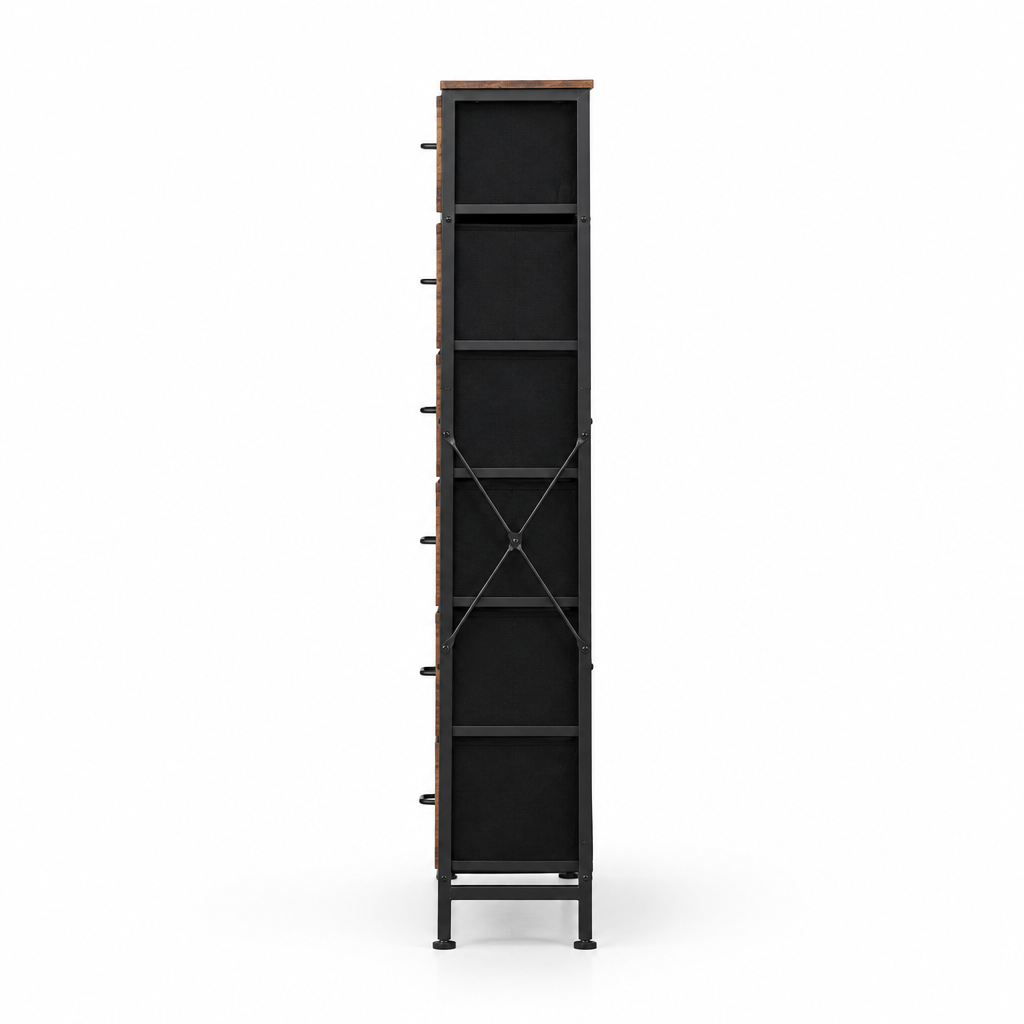 13-in Fabric Drawer Storage Tower, 56.7-inch Tall Organizer — studio side profile