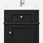 16-inch Bathroom Vanity With Ceramic Sink, Freestanding Single Vanity Set With Soft Closing Door, Adjustable Shelf, French Style, Solid Feet, Black — studio detail
