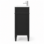 16-inch Bathroom Vanity With Ceramic Sink, Freestanding Single Vanity Set With Soft Closing Door, Adjustable Shelf, French Style, Solid Feet, Black — studio side profile