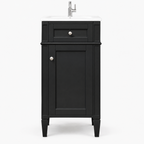 16-inch Bathroom Vanity With Ceramic Sink, Freestanding Single Vanity Set With Soft Closing Door, Adjustable Shelf, French Style, Solid Feet, Black — studio hero