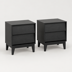 2 Set Nightstands Features Vintage-style And Bevel Design, Made Of MDF, Mid Century Modern Nightstand, Night Stand For Bedroom — studio three-quarter