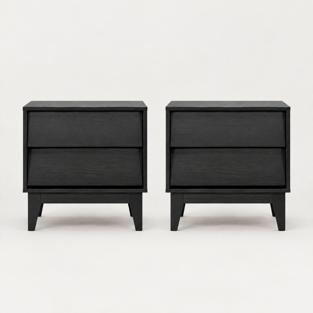 2 Set Nightstands Features Vintage-style And Bevel Design, Made Of MDF, Mid Century Modern Nightstand, Night Stand For Bedroom — studio hero