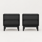 2 Set Nightstands Features Vintage-style And Bevel Design, Made Of MDF, Mid Century Modern Nightstand, Night Stand For Bedroom — studio hero