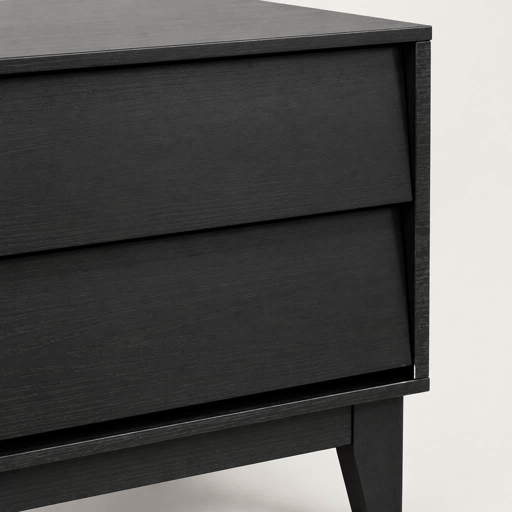 2 Set Nightstands Features Vintage-style And Bevel Design, Made Of MDF, Mid Century Modern Nightstand, Night Stand For Bedroom — studio detail