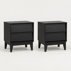 2 Set Nightstands Features Vintage-style And Bevel Design, Made Of MDF, Mid Century Modern Nightstand, Night Stand For Bedroom — studio side profile