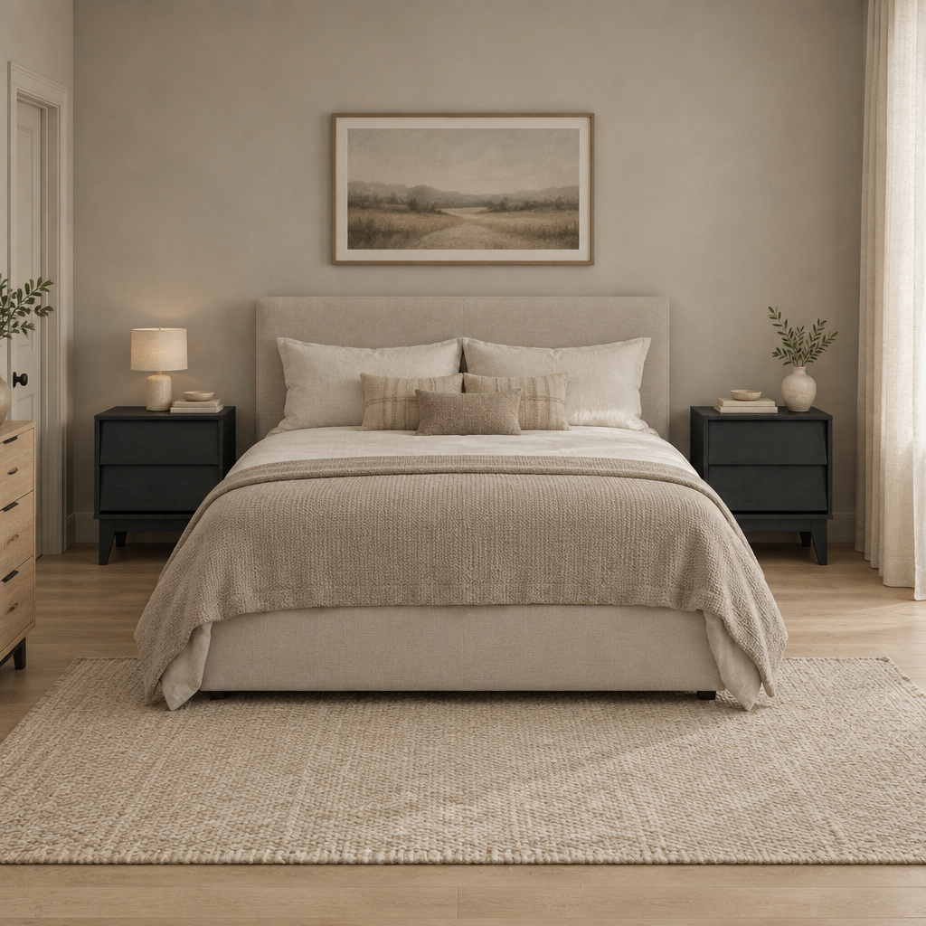 2 Set Nightstands Features Vintage-style And Bevel Design, Made Of MDF, Mid Century Modern Nightstand, Night Stand For Bedroom — bedroom wide