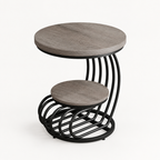 2 Tiers Couch Table,Round Side Table,End Table — studio three-quarter