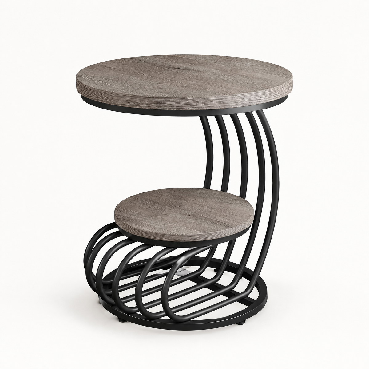 2 Tiers Couch Table,Round Side Table,End Table — studio hero